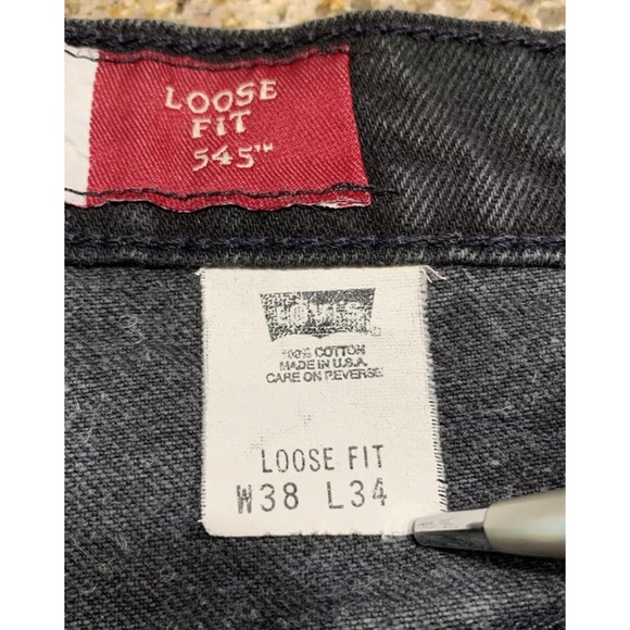 Levi's 545 Vintage 90’s Loose Jeans Tag 38x34 Actual 36x34 - Picture 7 of 10